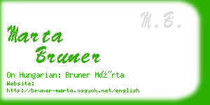 marta bruner business card